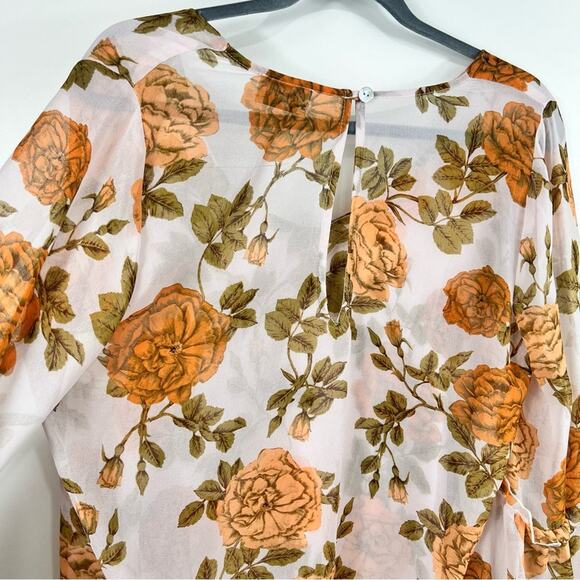 Show Me Your Mumu Nicolette Rose Floral Print Flared Ruffle Sleeve Top Size S - Picture 7 of 12